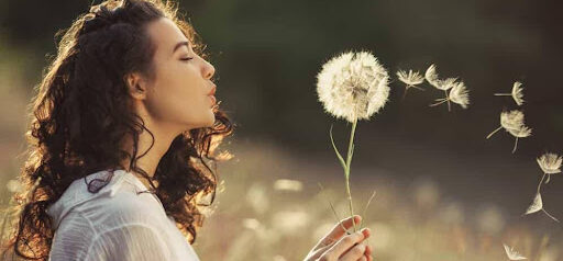 woman blows a large dandelion in a park, feeling independence KHM Attorneys at Law Colorado Springs, Castle Rock
