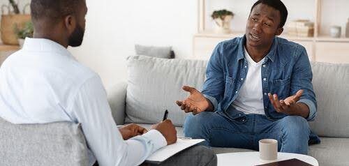 man discusses his divorce options with mediator KHM Attorneys at Law Colorado Springs, Castle Rock
