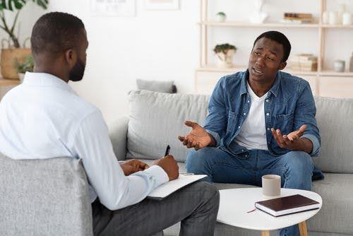 man discusses his divorce options with mediator KHM Attorneys at Law Colorado Springs, Castle Rock