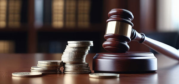 gavel and gold coins sitting on a wood table KHM Attorneys at Law Colorado Springs, Castle Rock