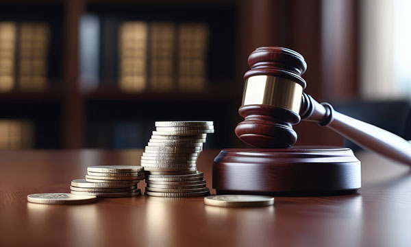 gavel and gold coins sitting on a wood table KHM Attorneys at Law Colorado Springs, Castle Rock